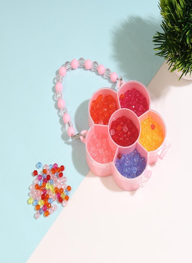 ambitieux Kids' Bracelet Making Kit - 200+ Colorful Beads with Alphabet Letters, 10M Elastic Thread, DIY Jewelry Craft Set (Crystal) - Image 1